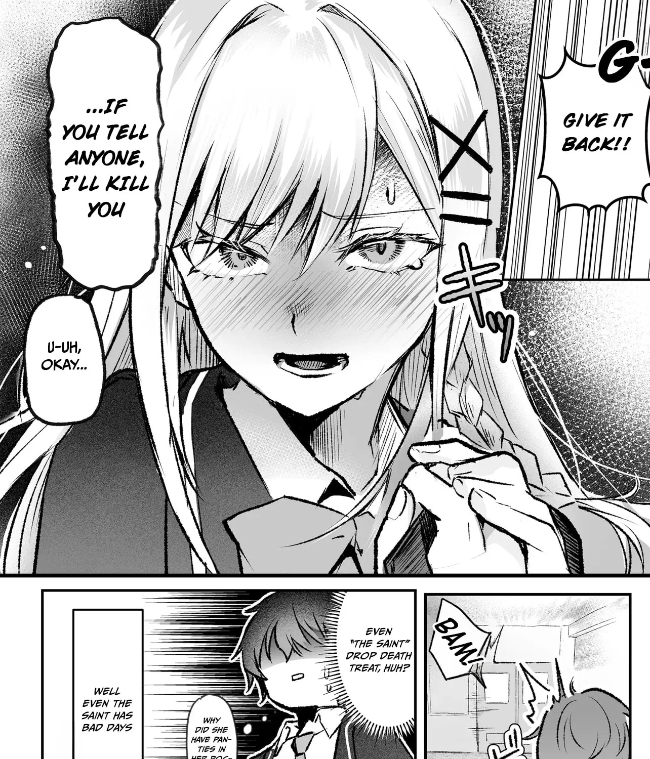 The Saintly Girl Sitting Next to Me Secretly Shows Me What's Under Her Skirt, chapter 1, page 17