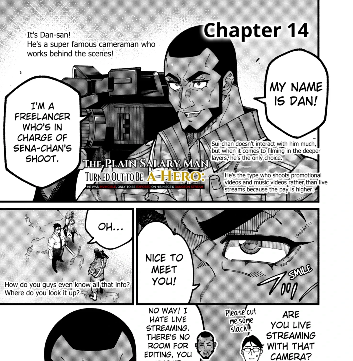 The Plain Salary Man Turned Out to Be a Hero He Was Invincible, Only to Be Exposed on His Niece's Dungeon Stream, chapter 14, page 1